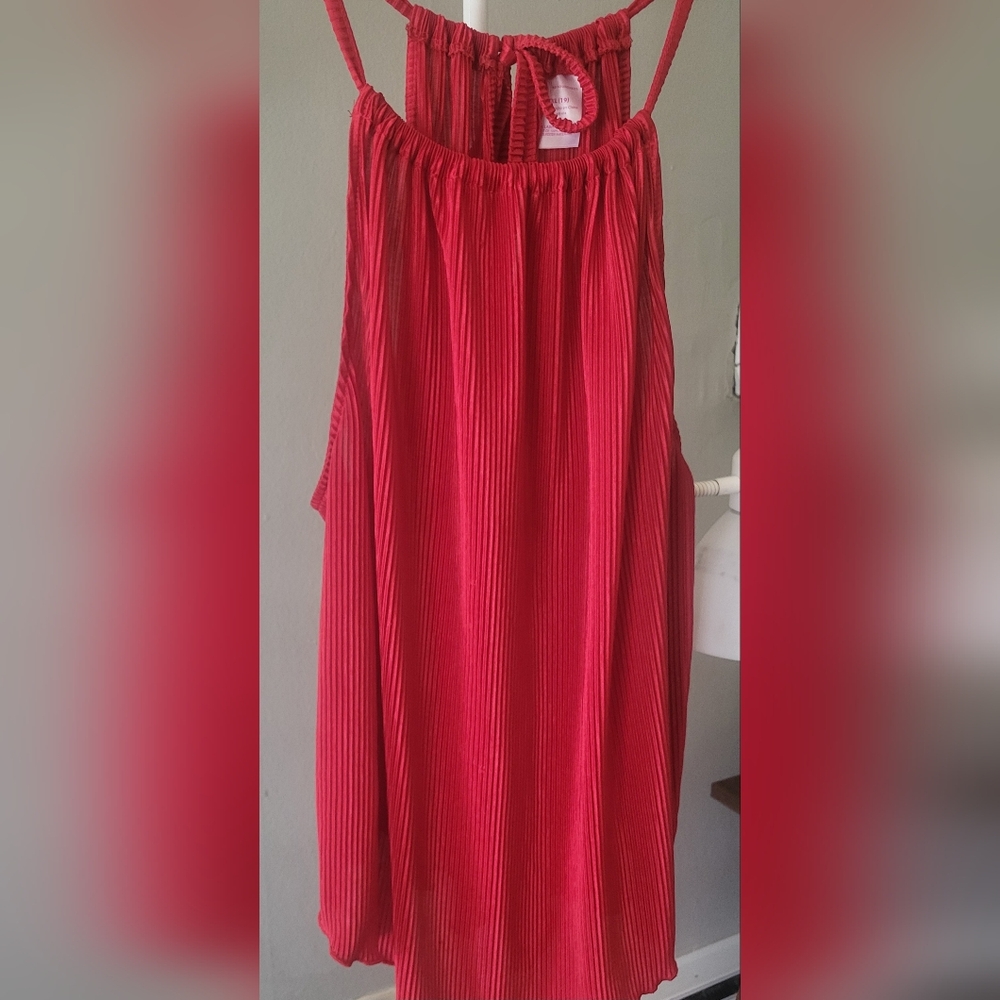 Red Pleated Camisole